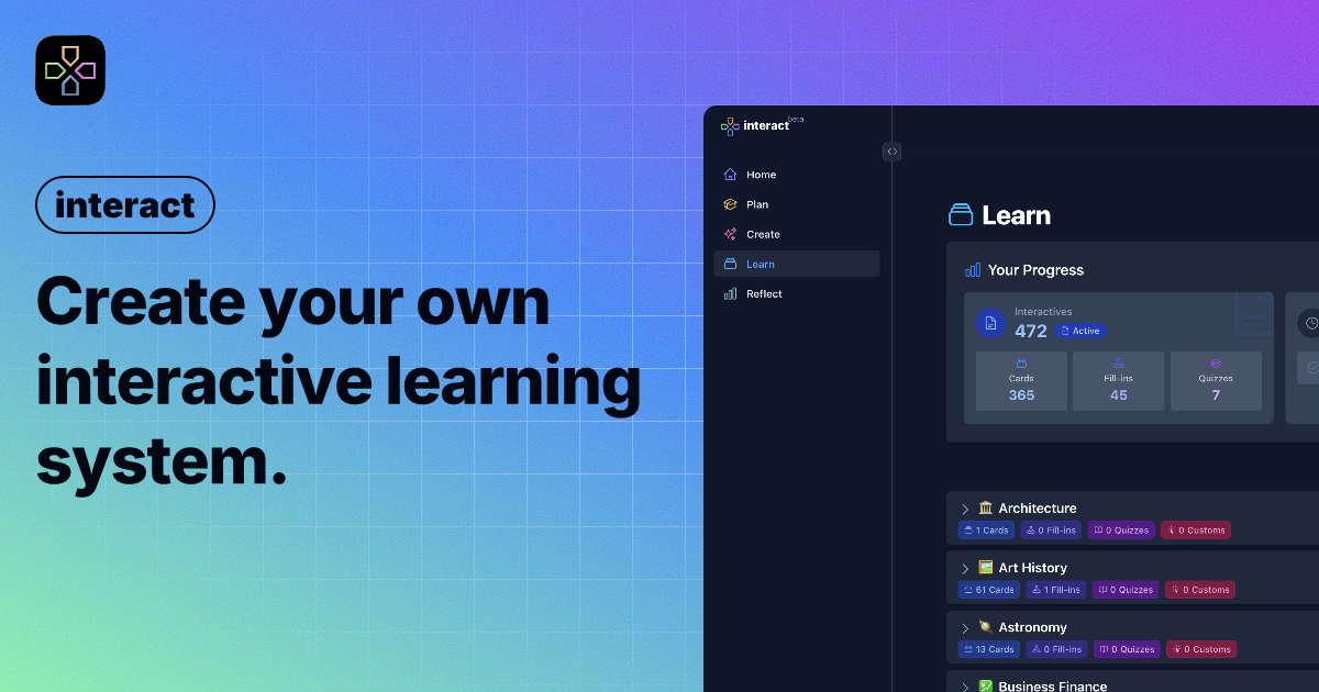 Interact - Create Interactive Courses With Spaced Repetition